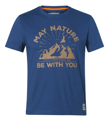 T-Shirt "may the nature" μπλε, S